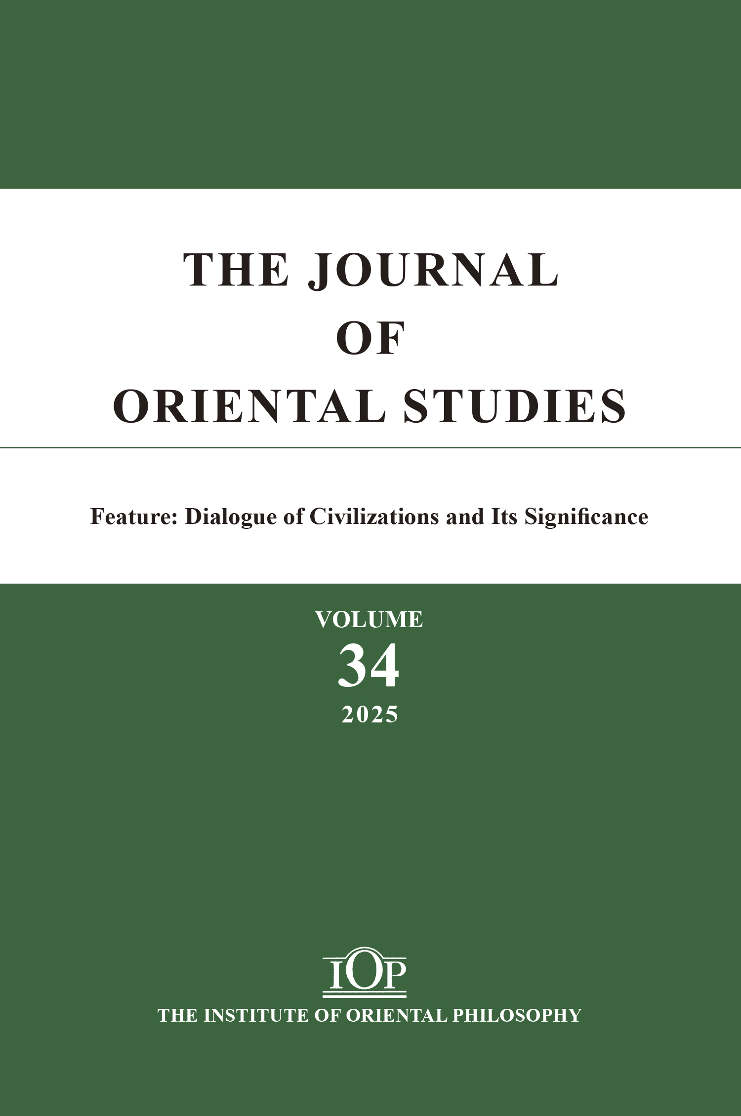 『THE JOURNAL OF ORIENTAL STUDIES』（Vol. 34）